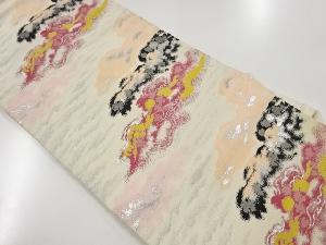 アンティーク　霞模様織り出し名古屋帯（材料）